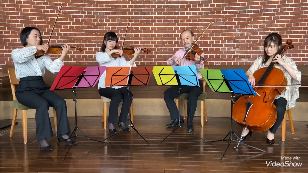 君をのせて　天空の城ラピュタより　弦楽四重奏　はからめカルテット　子供笑顔プロジェクト😊
