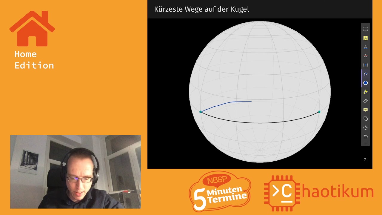 Kellertuer über die Winkelsumme im sphärischen Dreieck [Fünf-Minuten-Termine – Home Edition]