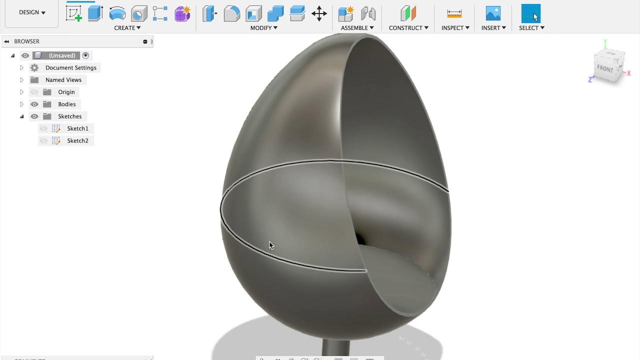 Fusion 360 Tutorial Chair 5 - Egg Chair