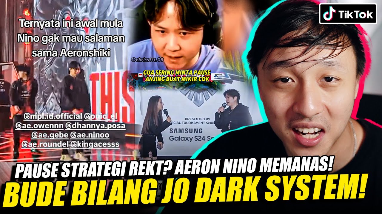 PAUSE STRATEGI REKT? AERON NINO MEMANAS! BUDE BILANG JO DARK SYSTEM! REACTION TIKTOK MOBILE LEGEND