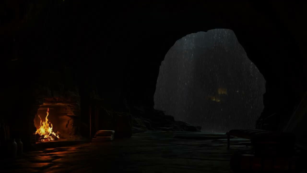 (No Ads) Rain Sounds Echoing in a Cave  🌧️ Peaceful Ambience for Sleep & Stress Relief