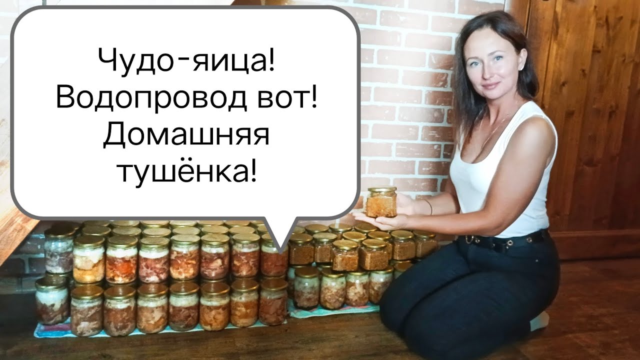 Ура! Провели воду животным! Необычные яйца//Домашняя тушёнка из свинины