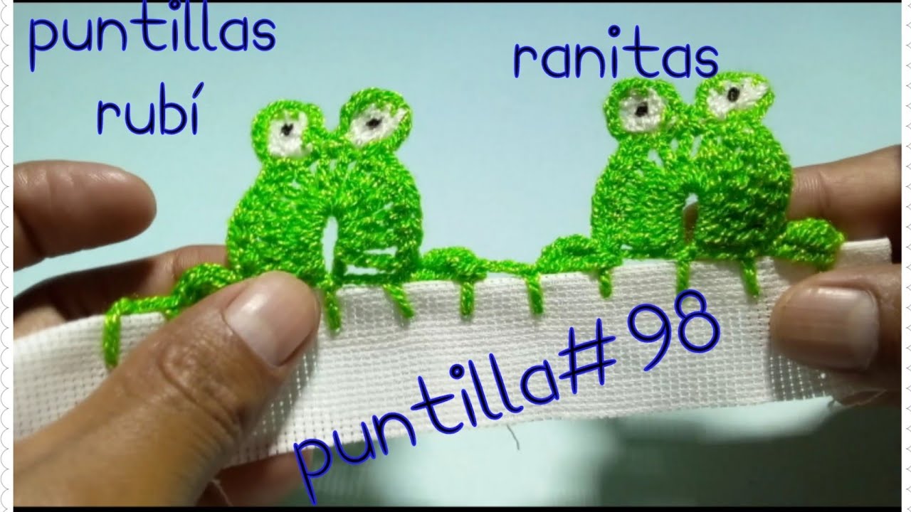 puntilla #  98 ranitas     🐸🐸 puntillas rubí
