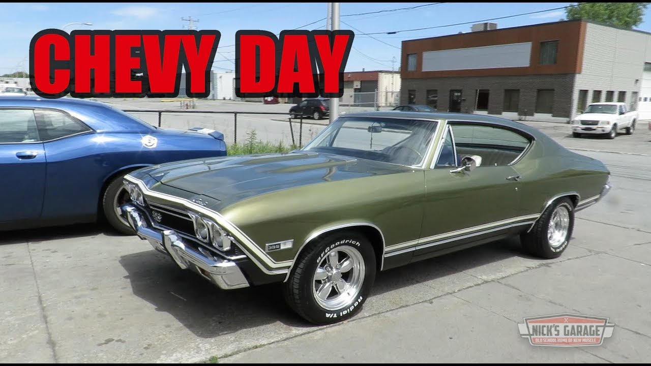 1968 Chevelle 396 -1955 BelAir 454 - Chevy Day at Nick's Garage