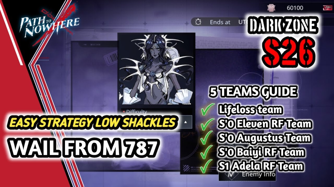 Path To Nowhere | Dark Zone S26 Wail From 787 5 Team Low Shackles Guide