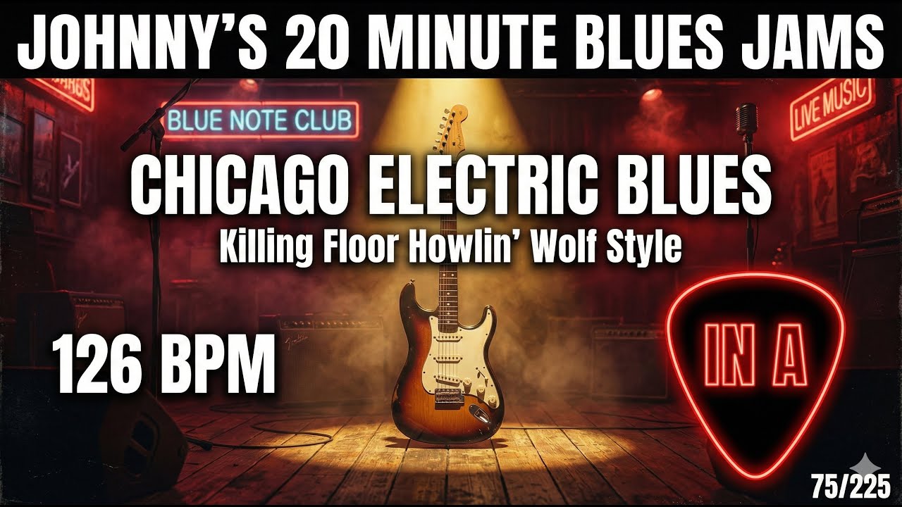 Chicago Electric Blues - 'Killing Floor' Howlin' Wolf Style Jam in A [126 BPM] 75/225