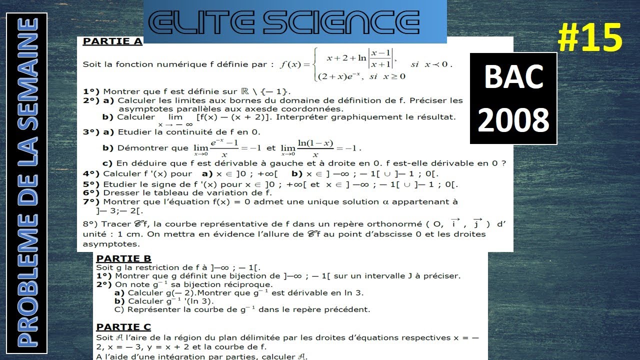 PROBLEME DE LA SEMAINE N°15