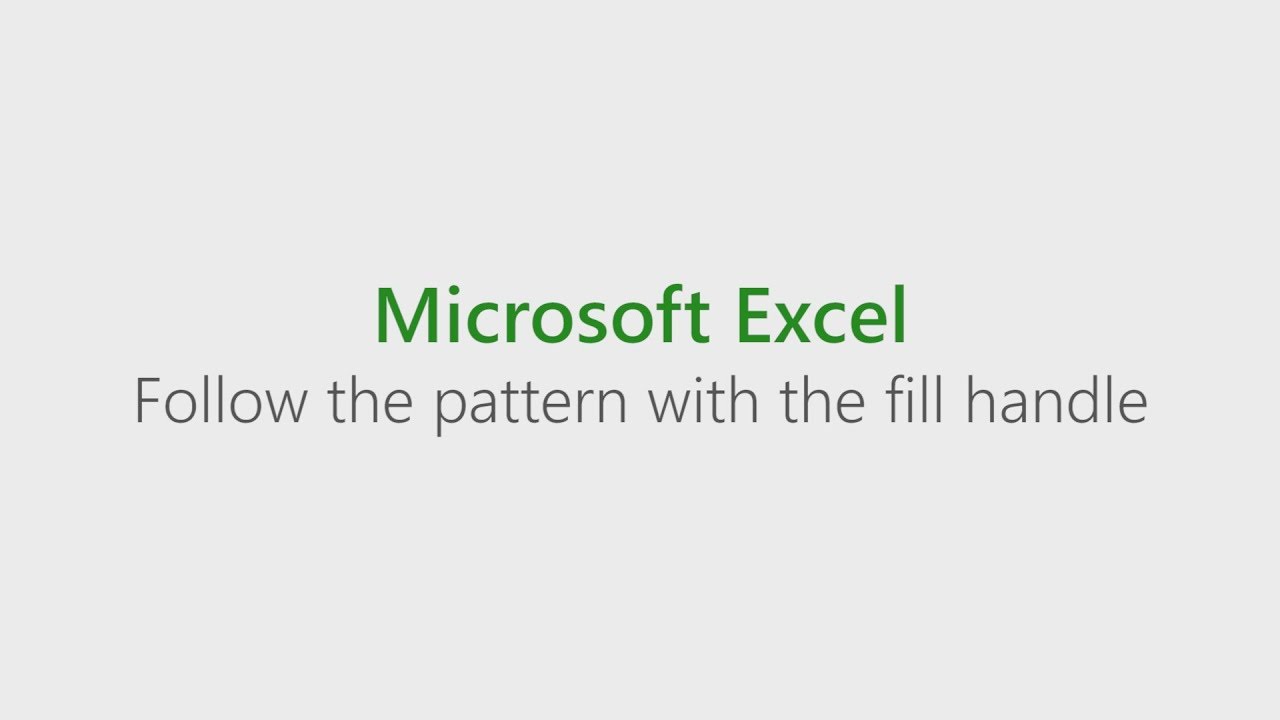 #My365 Excel: Follow the pattern with the Fill Handle.
