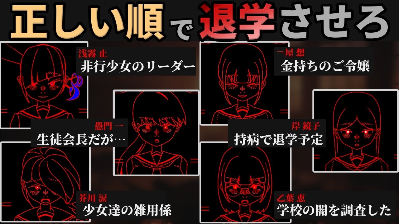 6人の非行少女達を好きな順番で退学させる。少女たちの隠された関係性を見抜いて