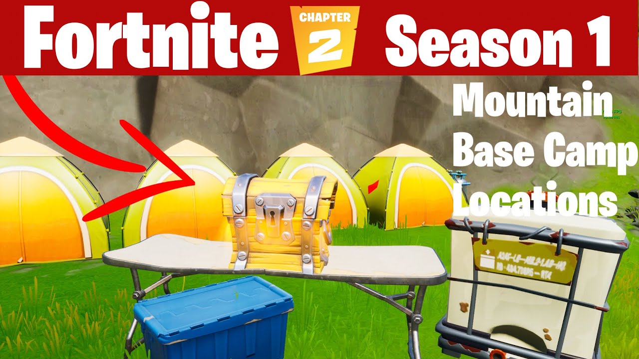 Fortnite Visit Mountain Base Camps Locations Gold 8-Ball Skin