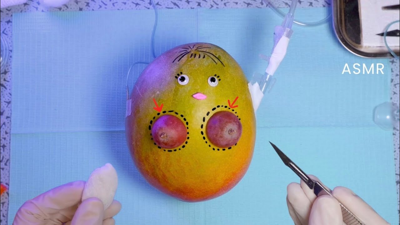ASMR Mastectomy on Mango | Realistic & Educational Surgery