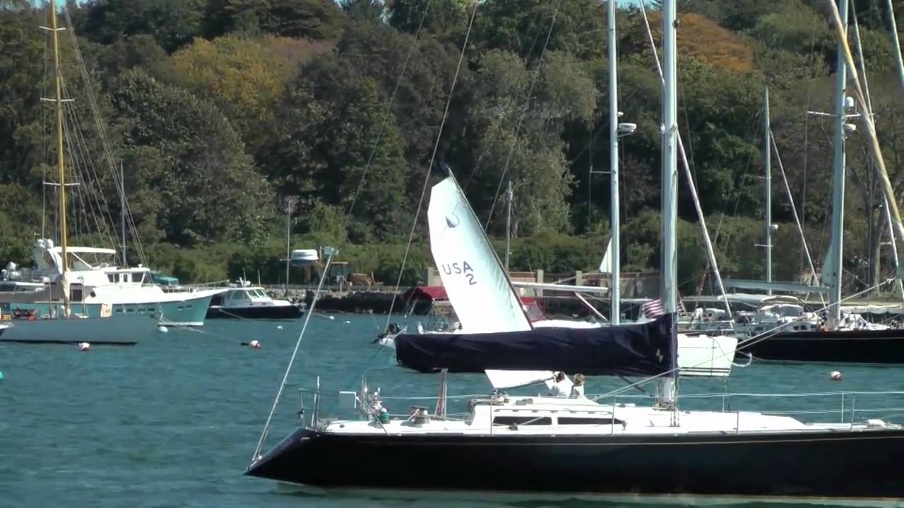Meredith Laitos (SAIL Magazine) & Haye Kesteloo sailing the Scandinavian Cruiser 20 in Newport, RI