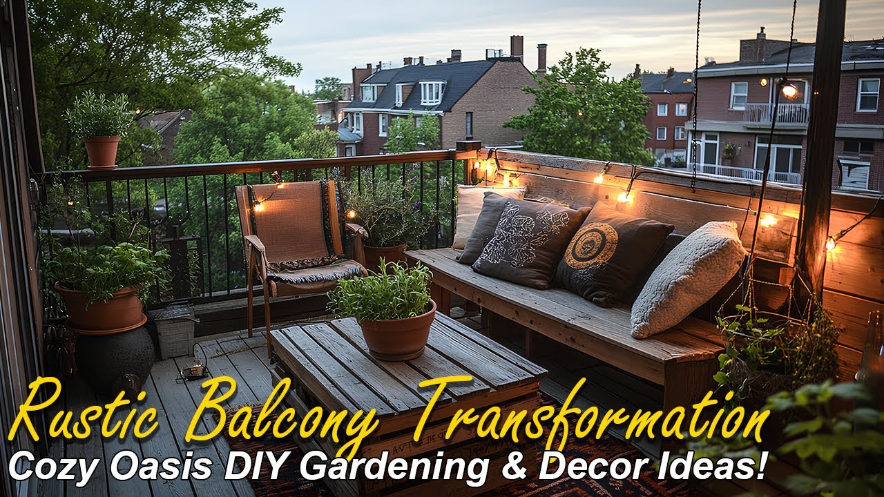 Create a Cozy Oasis on Your Rustic Balcony with DIY Gardening & Decor Ideas