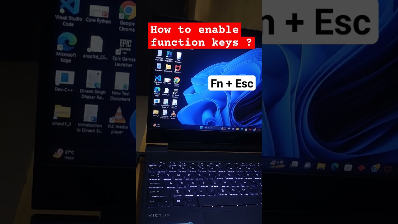 Enable Or Disable Function Fn Keys On Windows 11/10 #functionkey #shorts #shortvideo #keyboard