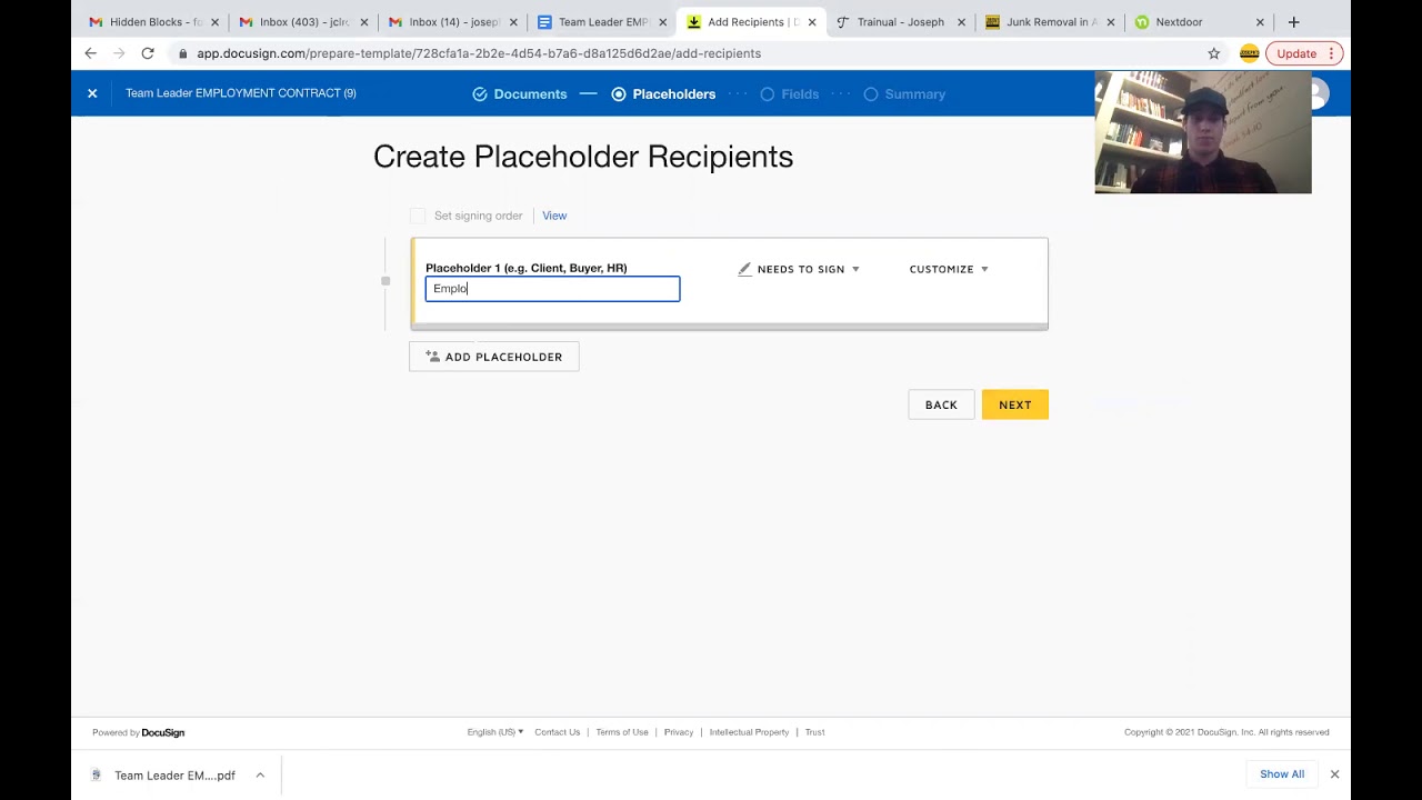 How to Create Employment Contract on Docusign.com