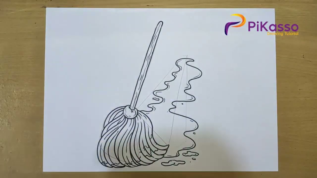 How to Draw a Mop Very Easy step by step