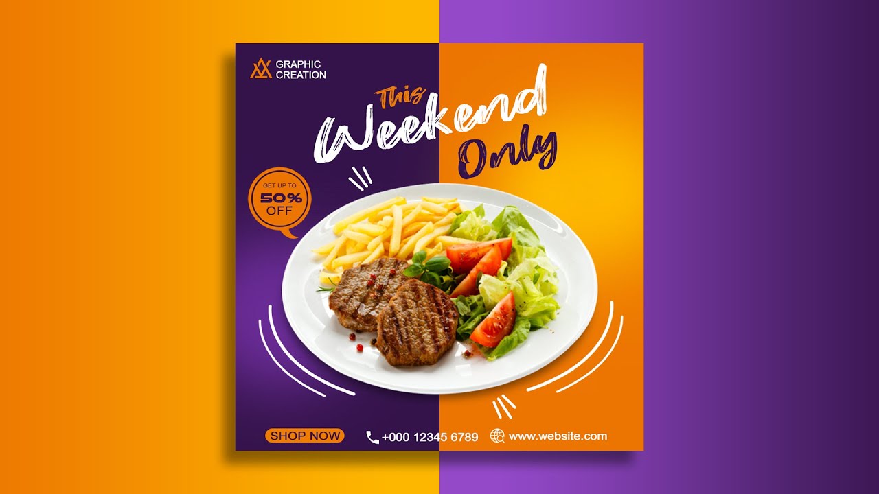 Instagram Post Design | Social Media Banner Design in Adobe Photoshop