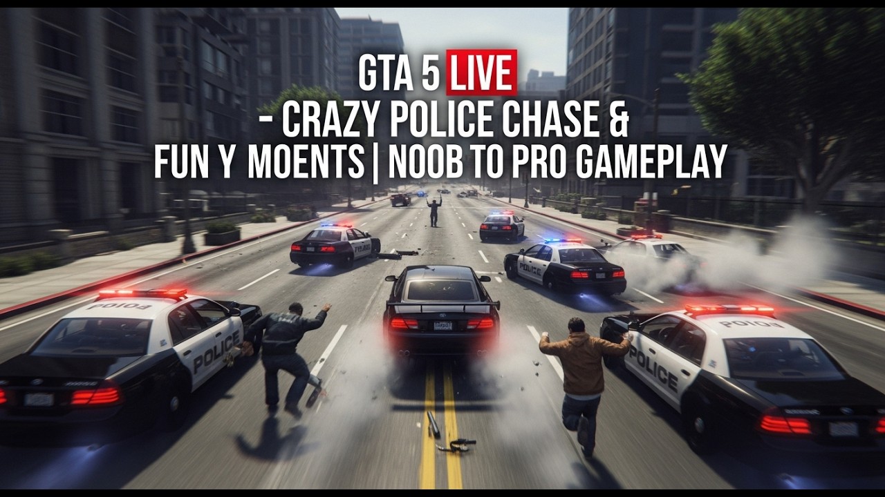 🔴 GTA 5 LIVE – Crazy Police Chase & Funny Moments | Noob to Pro Gameplay