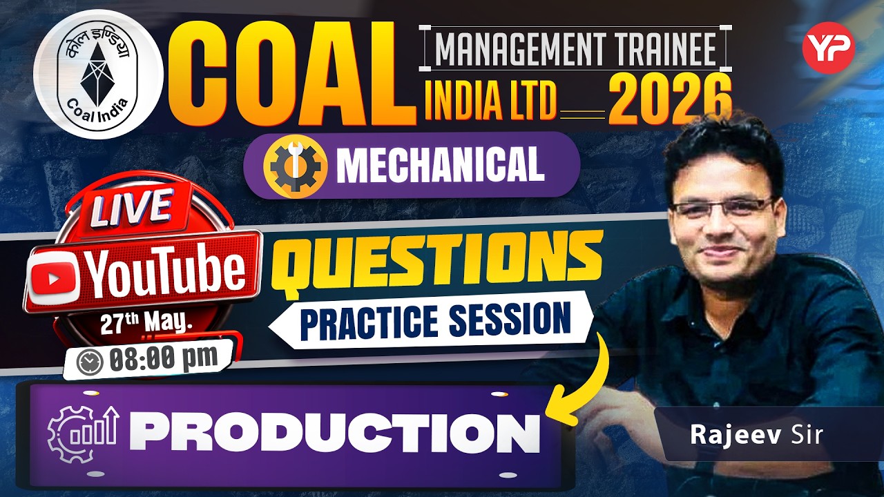 ⚙️ CIL MT 2026 CBT LIVE | Production Engineering Questions Practice 🔥 | Mechanical Engineering