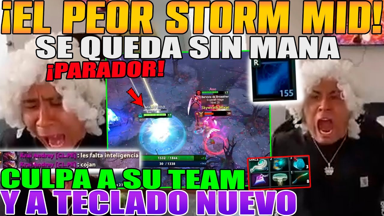 EL PEOR STORM MID!! MACARIUS SE PANIQUEA Y SE QUEDA SIEMPRE SIN MANA, CULPA A TECLADO NUEVO DOTA 2