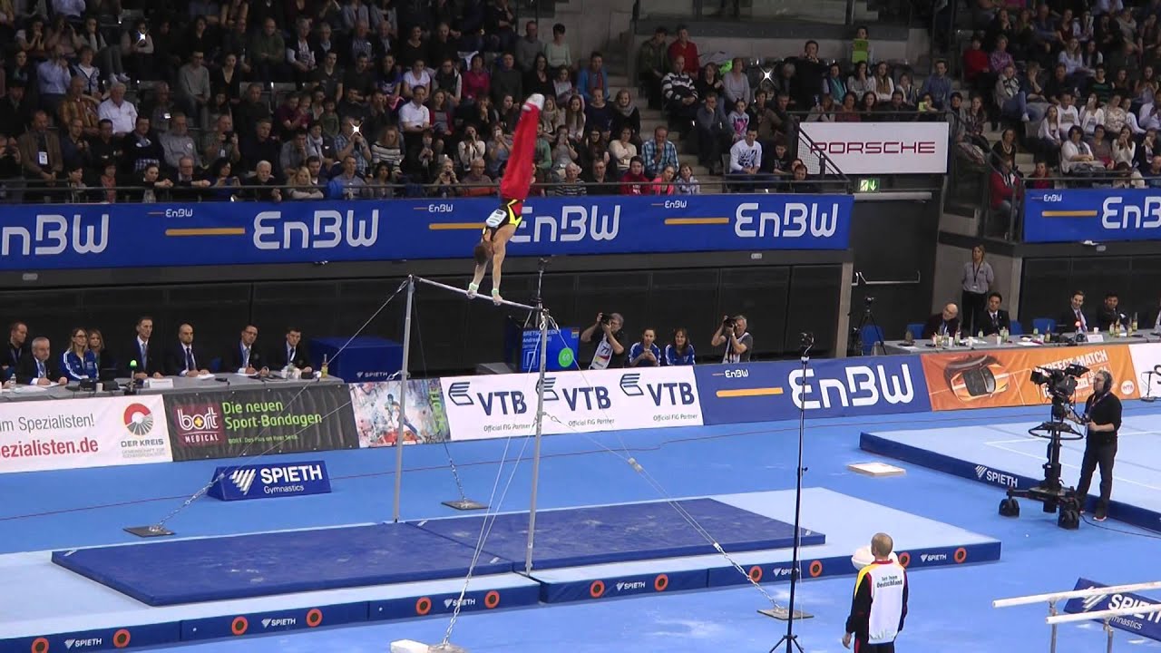 Andreas Bretschneider am Reck beim DTB- Pokal 2016