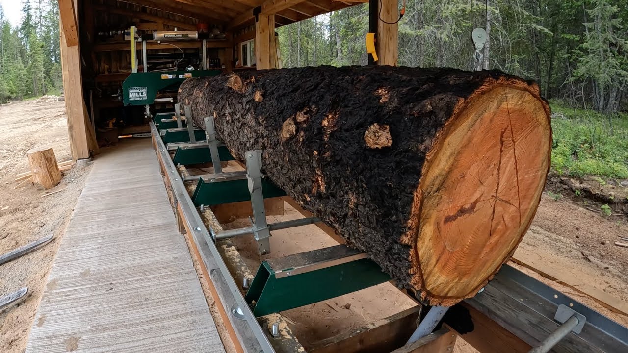 Would You MILL This LOG? Milling A Log BURNED In A Forest Fire On Our Woodland Mills Sawmill