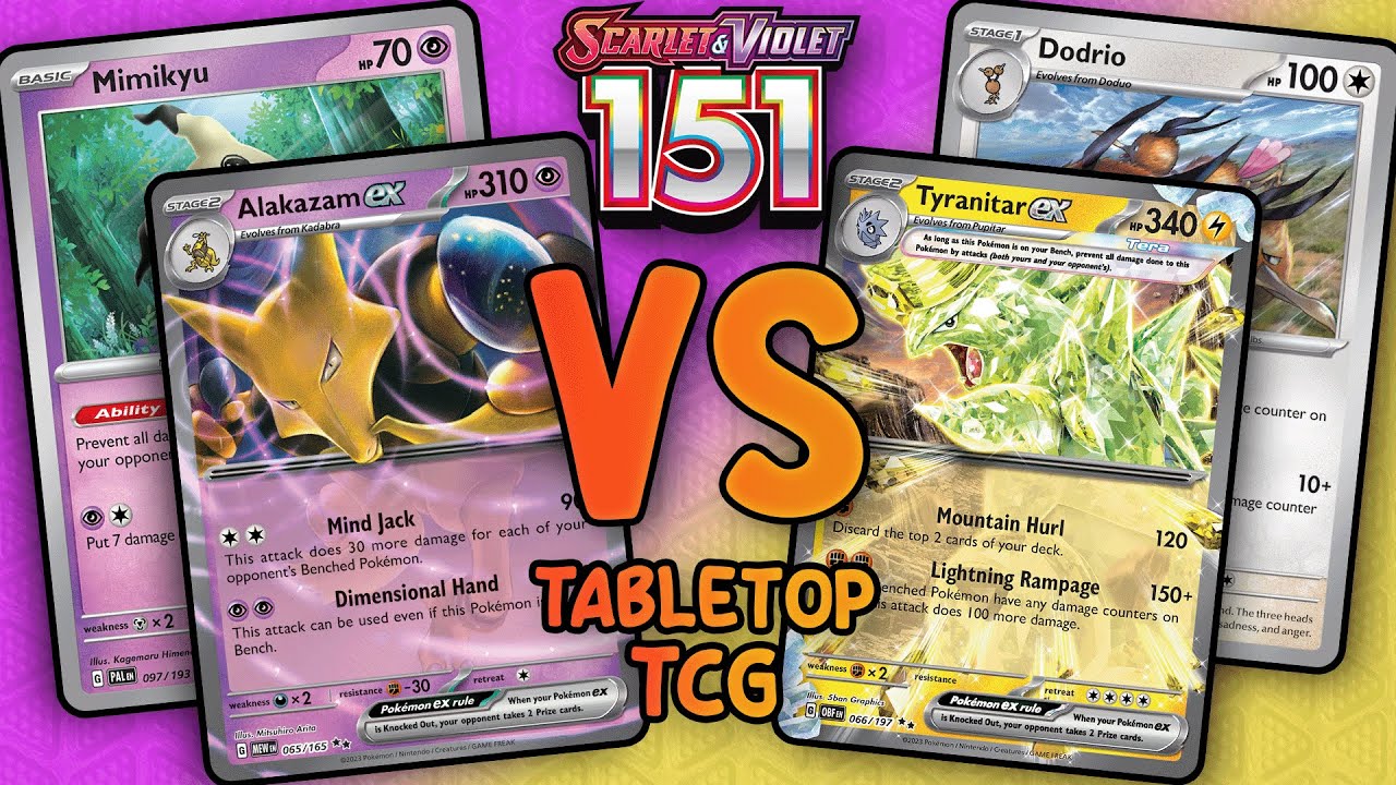 Alakazam ex VS Tyranitar ex and Dodrio | Pokemon TCG Tabletop Gameplay