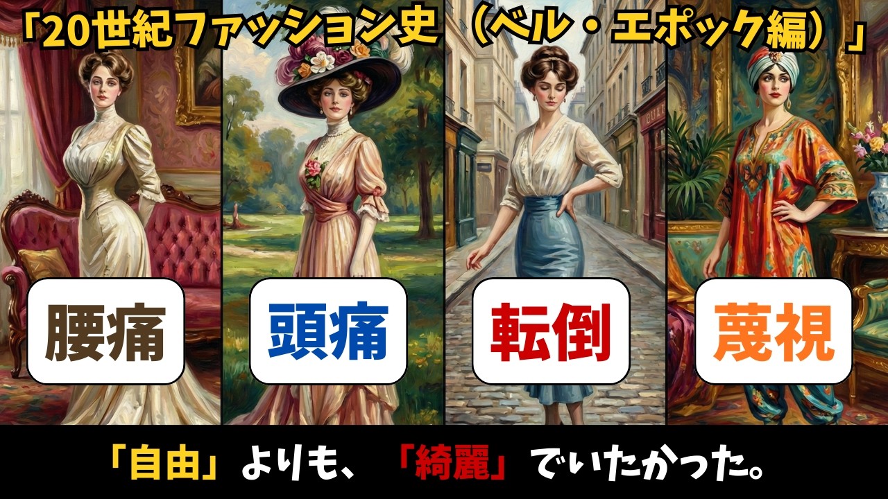 【20世紀ファッション史】繰り返される「不自由」な流行。憧れの裏側に潜む「犠牲」とは？ベル・エポック編【歴史解説】