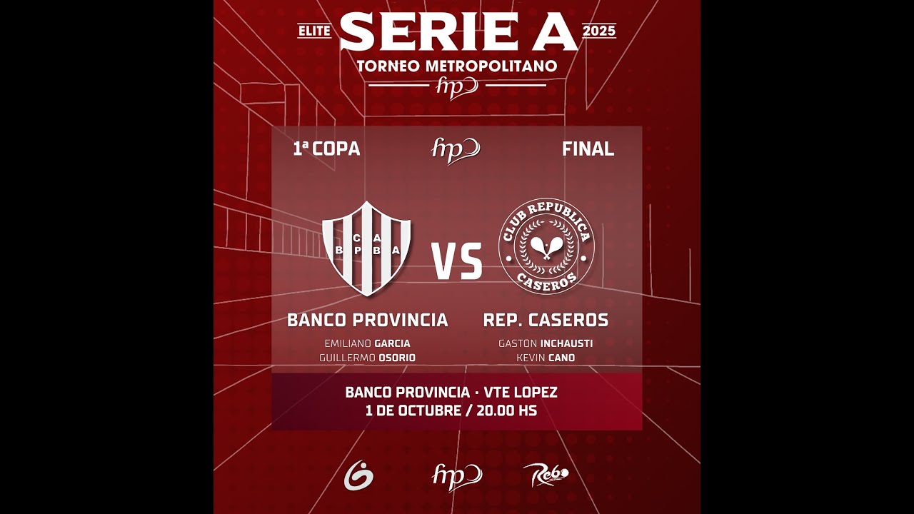 Torneo Metropolitano 1ra Copa Élite Serie “A” FINAL Club Banco Provincia Vs Club Caseros Sets:1-2