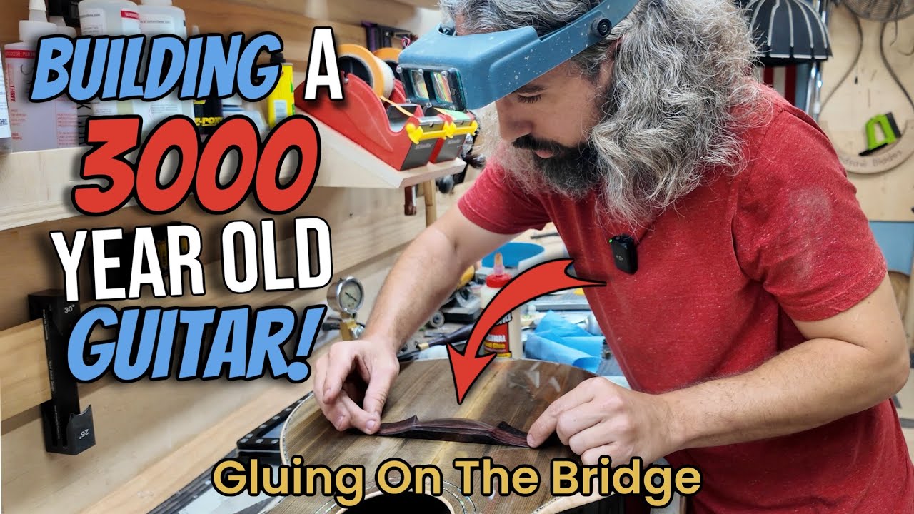 How To Make An Acoustic Guitar Ep. 44 (Gluing On The Bridge)