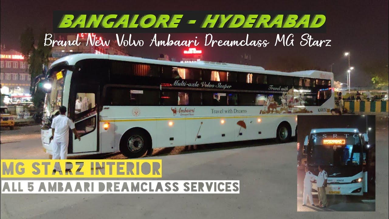 KSRTC Ambaari Dreamclass🤩 all 5 services || Bangalore - Hyderabad