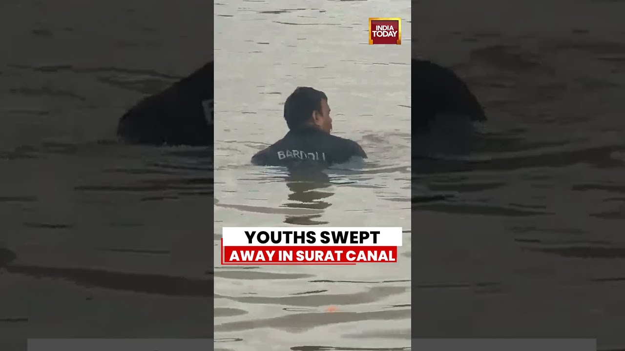 Surat Canal Tragedy: 2 Youths Swept Away, Rescue Underway | Gujarat News