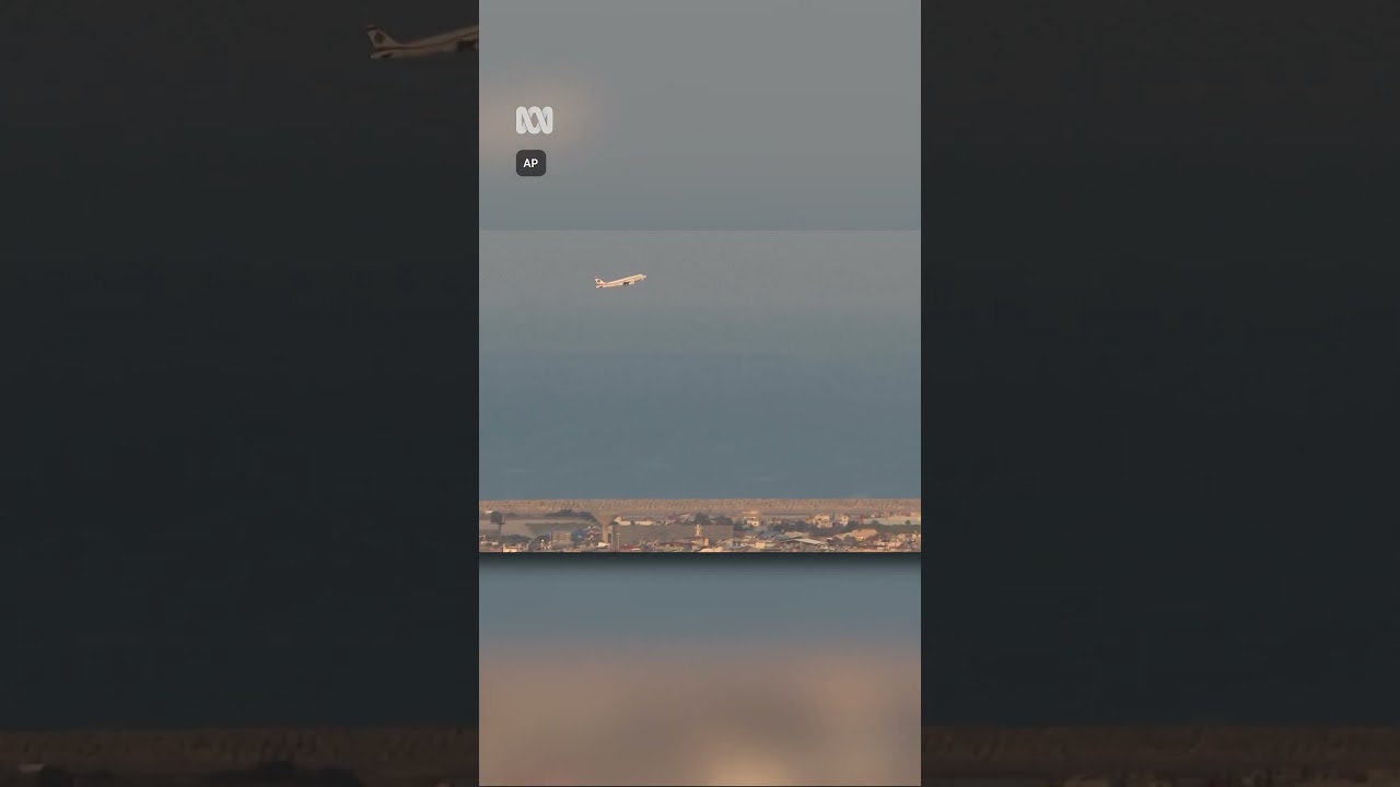Commercial plane takes off amid explosions and smoke in Beirut | ABC NEWS