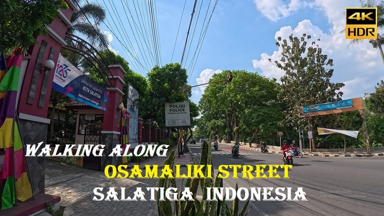 4K~ WALKING ALONG OSAMALIKI STREET, SALATIGA CITY, INDONESIA 🇮🇩