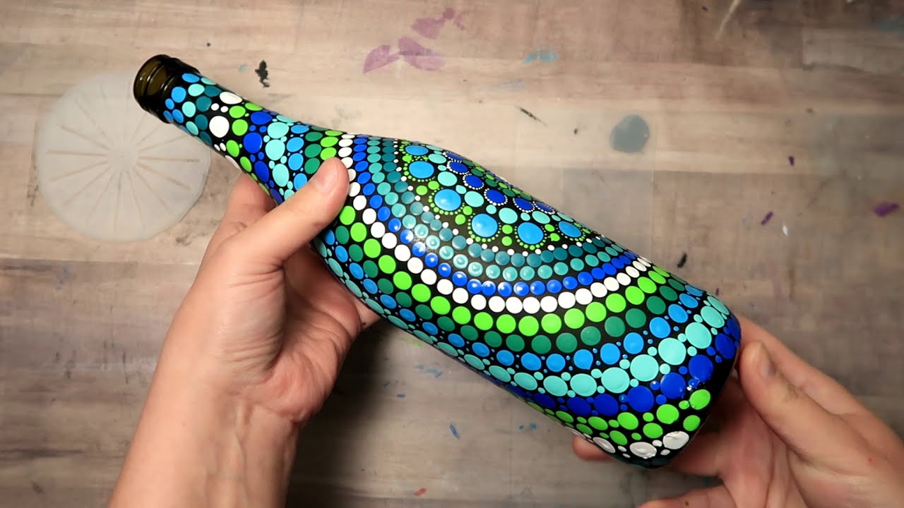 Stunning Wine Bottle Dot Art with Lydia May and Americana® Acrylics  DecoArt®