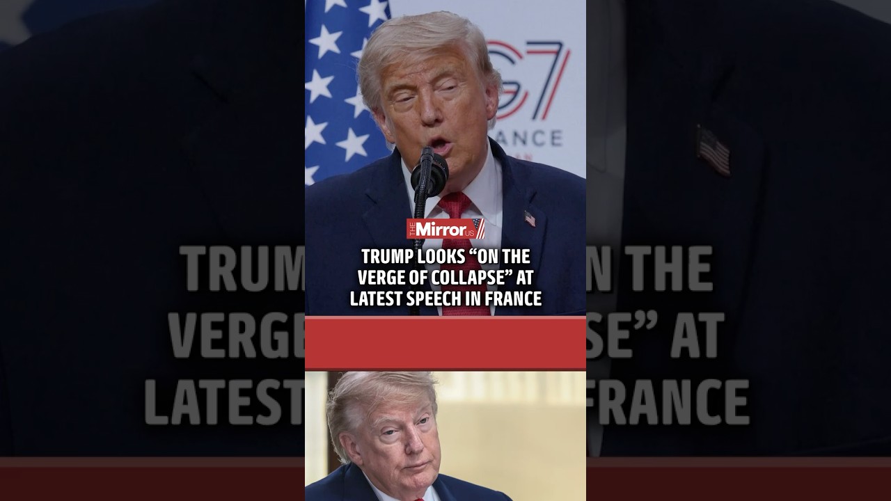 Trump &ldquo;on the verge of collapse&rdquo; at latest speech in France
