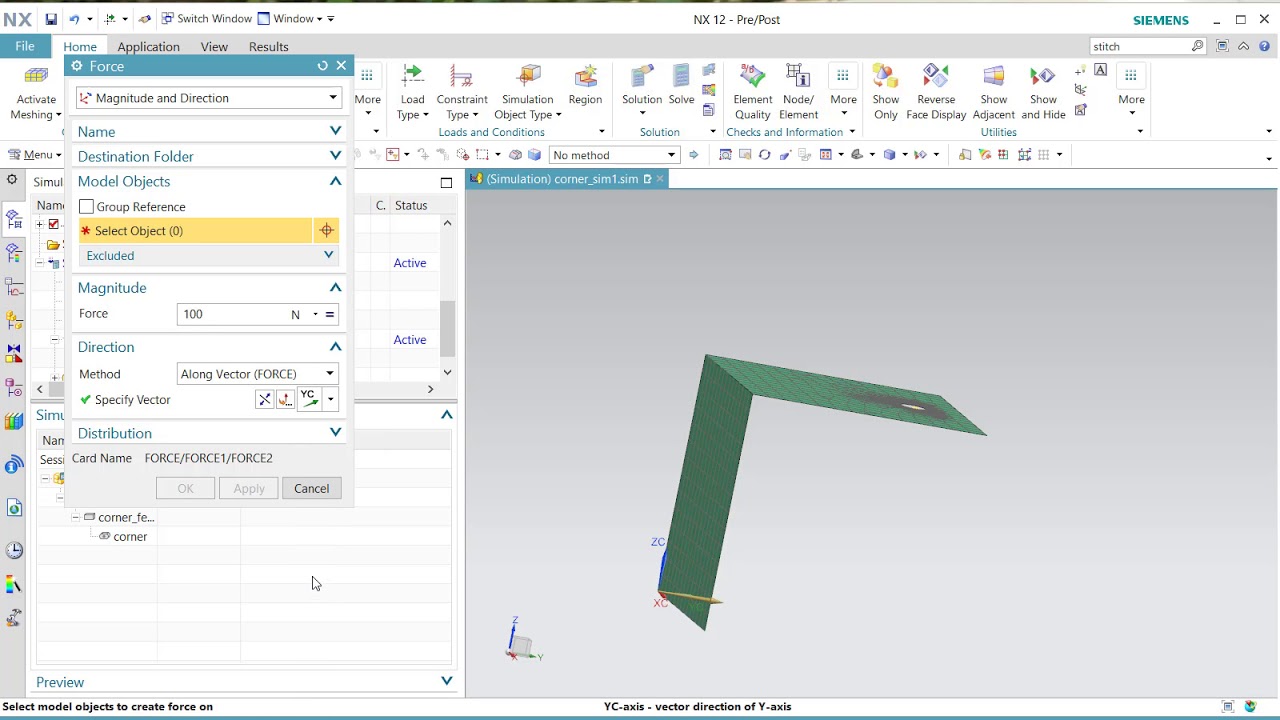 How to use a 2D mesh assign thickness and material properties and show the assigned thickness