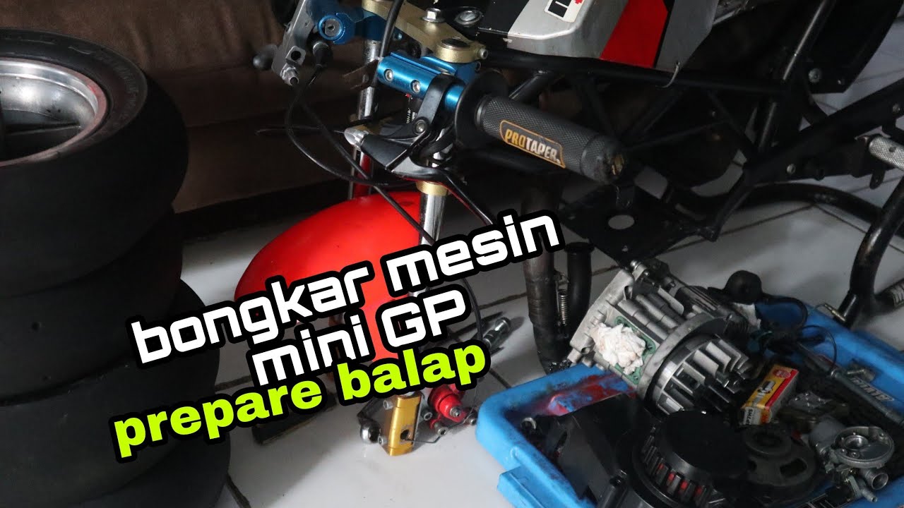 PREPARE BALAP!! bongkar mesin mini gp mocil pocket bike plus ganti kampas kopling