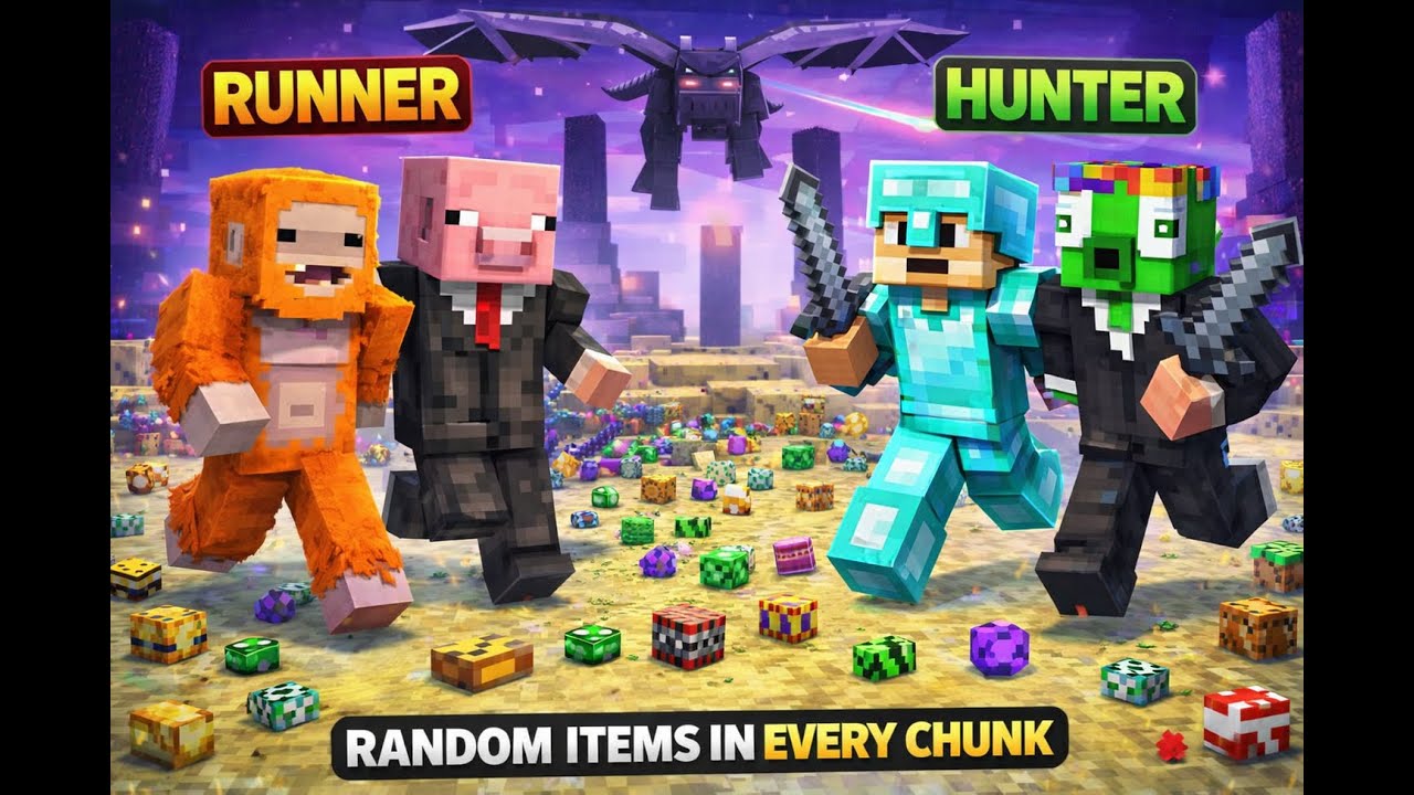 MANHUNT 2v2 RANDOM ITEM PER CHUNK! Mit Slaschi_Paul gegen ConnerFersterra und TheCamperFish