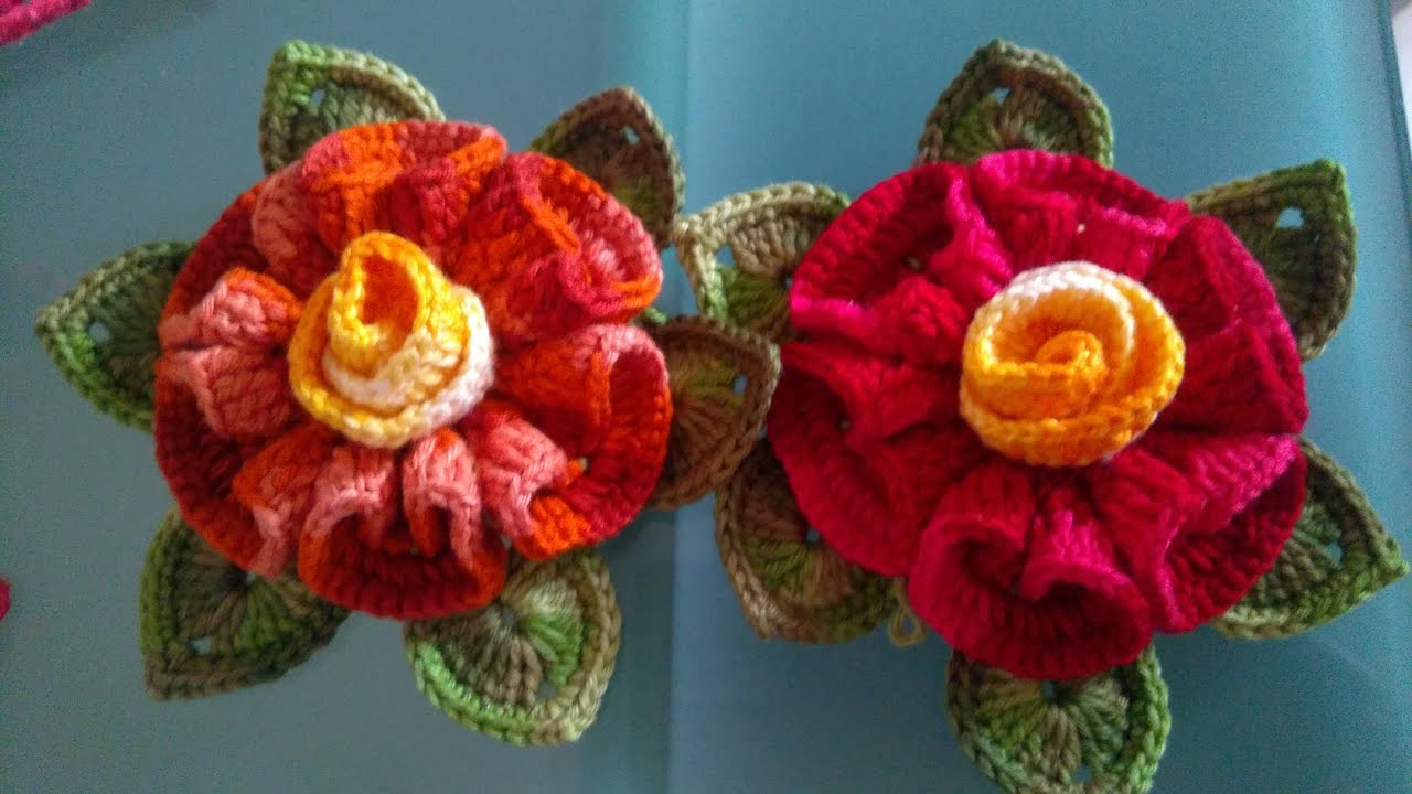 Flor Cheia de Charme em crochê com Maria José.