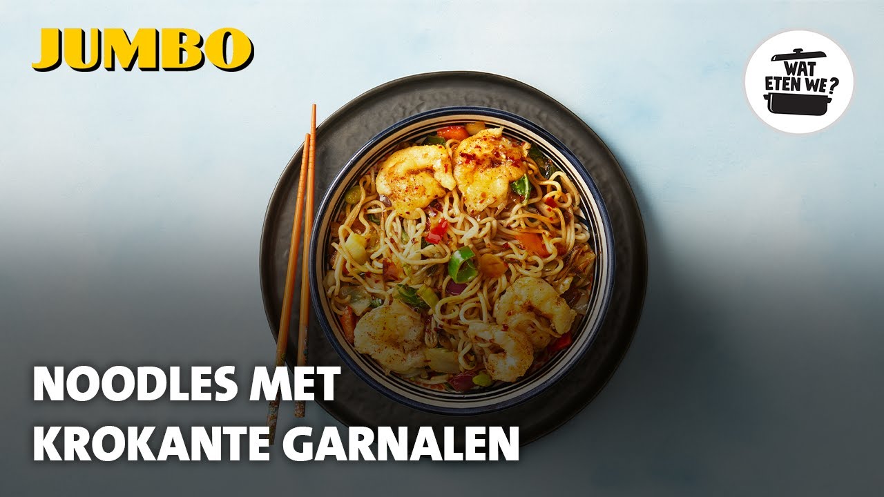 Wat eten we? Noodles met krokante garnalen