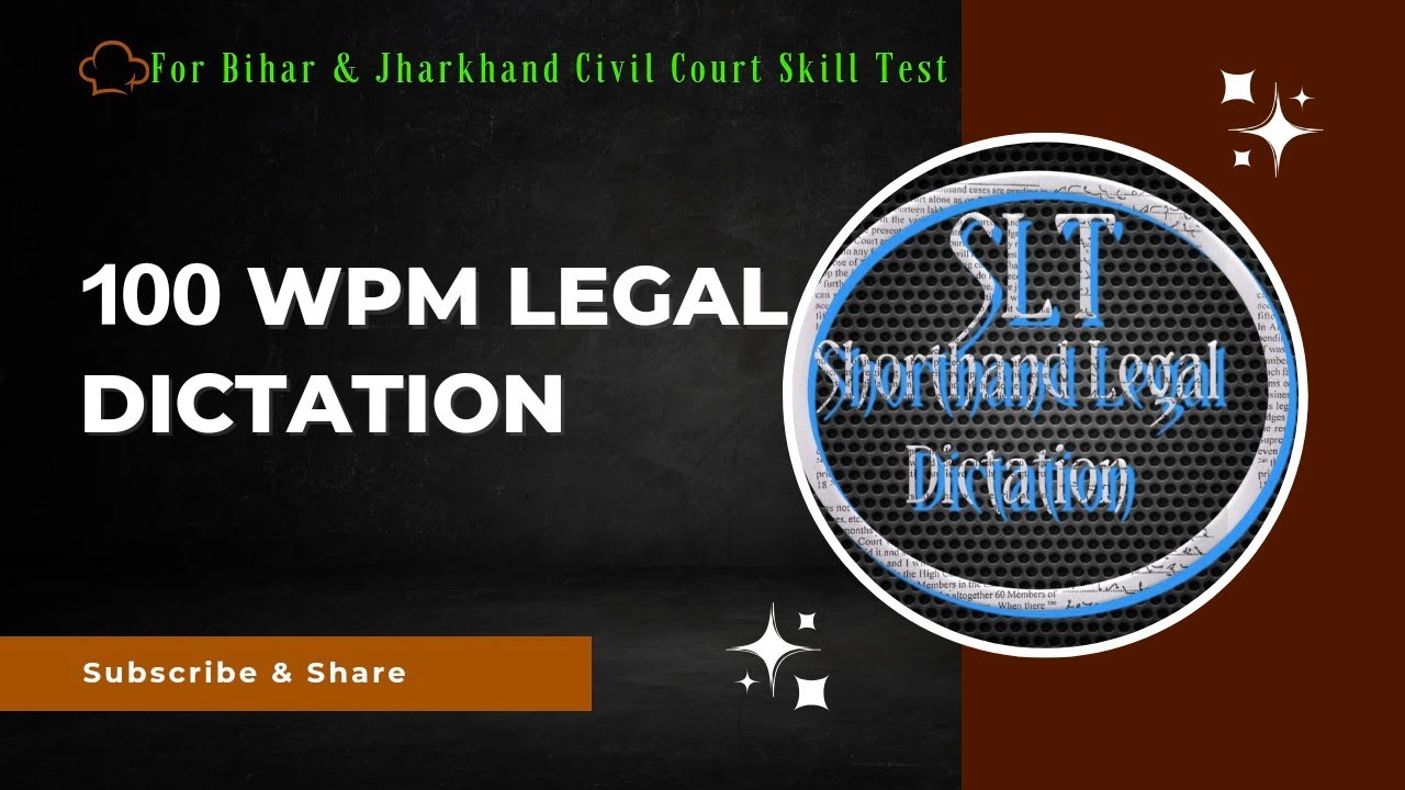 100 WPM legal dictation | 100 WPM english dictation | Shorthand dictation| legal dictation 100 speed