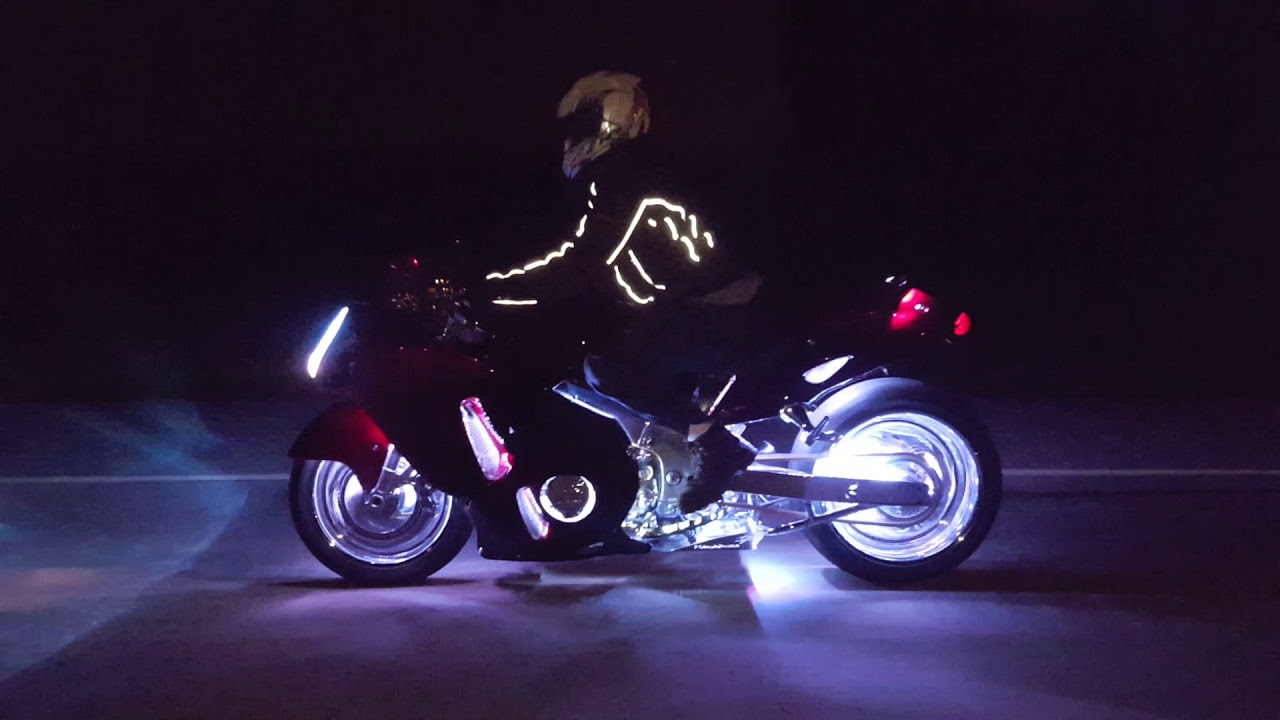 GCP Custom Led Lights on Hayabusa #Busa #Gsxr #UnderGlow #HorsePower #Neon #Racing #HowTo #Hayabusa