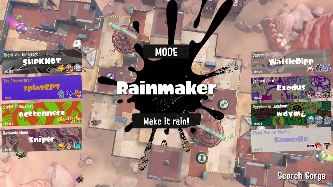 Anarchy Battle: RAINMAKER - SCORCH GORGE - ONLINE PLAY - MULTIPLAYER | SPLATOON 3 (2022)