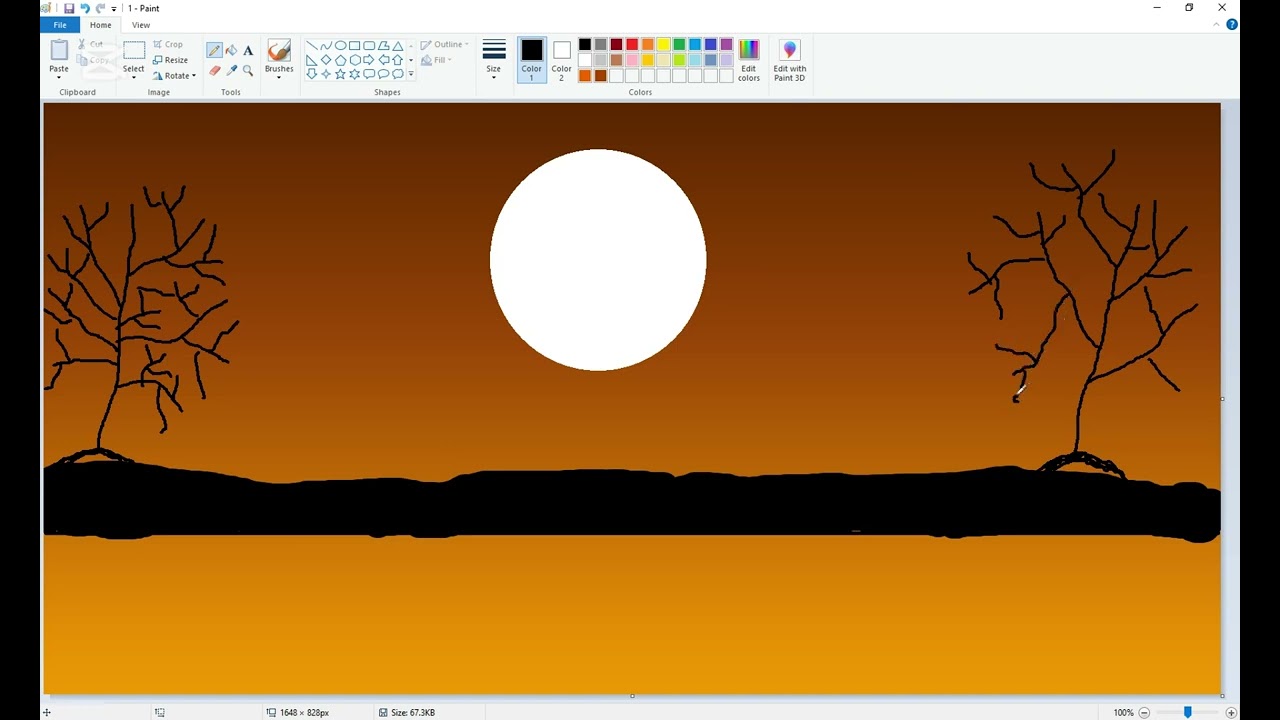 How to draw in ms paint | paint in computer| mix colour