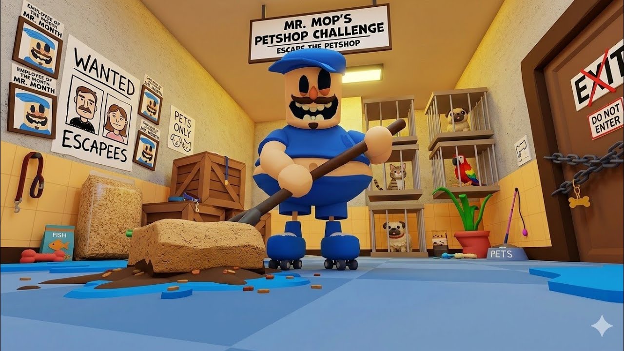 Don't Let Mr. Mop Catch You (Escape the Petshop) 