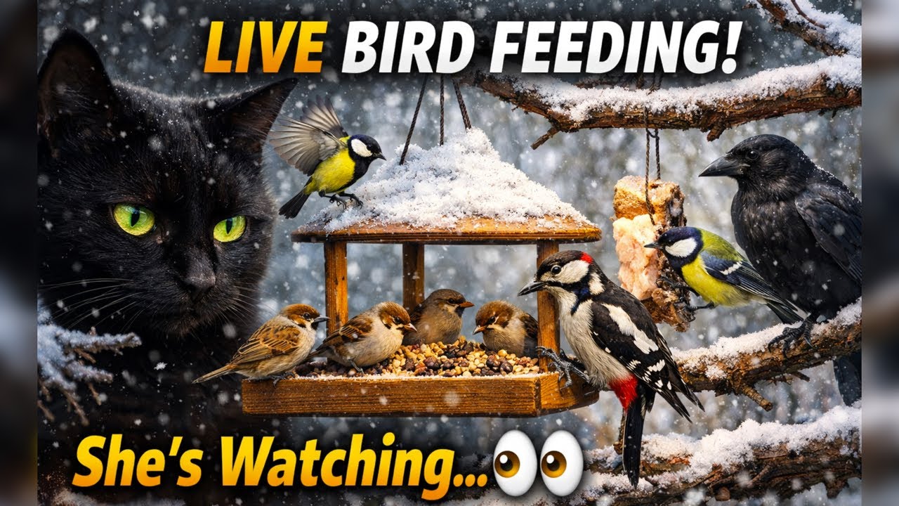 👉 WINTER BIRDS AT THE FEEDER ❄️🐦 LIVE | Don’t Miss This Moment