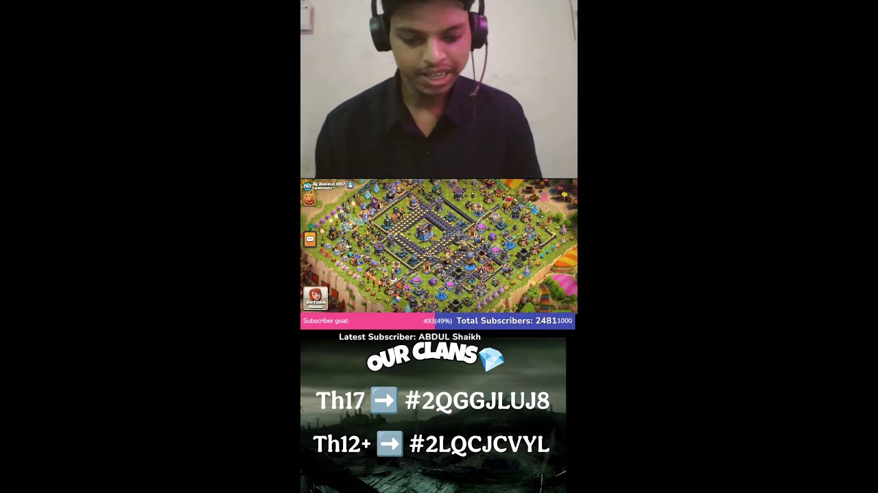 Clash of clans live base visiting   #coclive #clashofclansbasevisiting #coclive #shortslive