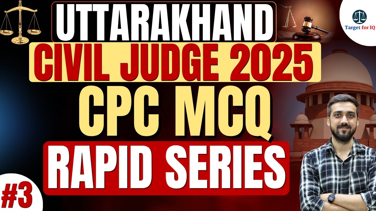 Daily MCQ Class for Uttarakhand Civil Judge 2025 | CPC MCQ | UK PCS-J | By Vaibhav Sir