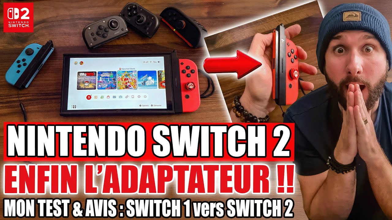 NINTENDO SWITCH 2 : ENFIN L'ADAPTATEUR 😱 MON TEST & AVIS : JOYCON 1 vers SWITCH 2 NYXI !!